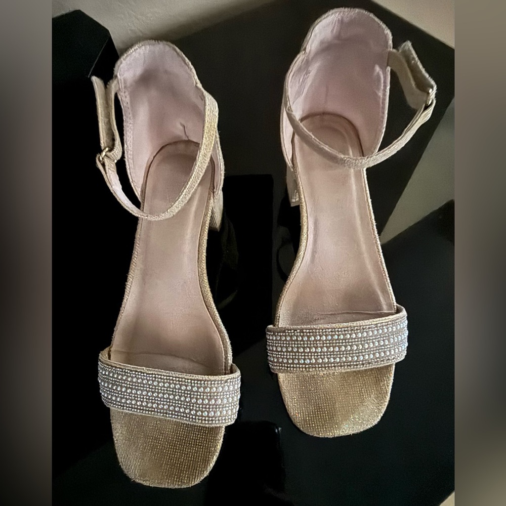 Kelly & Katie Gold Kids Sandals with Rhinestones